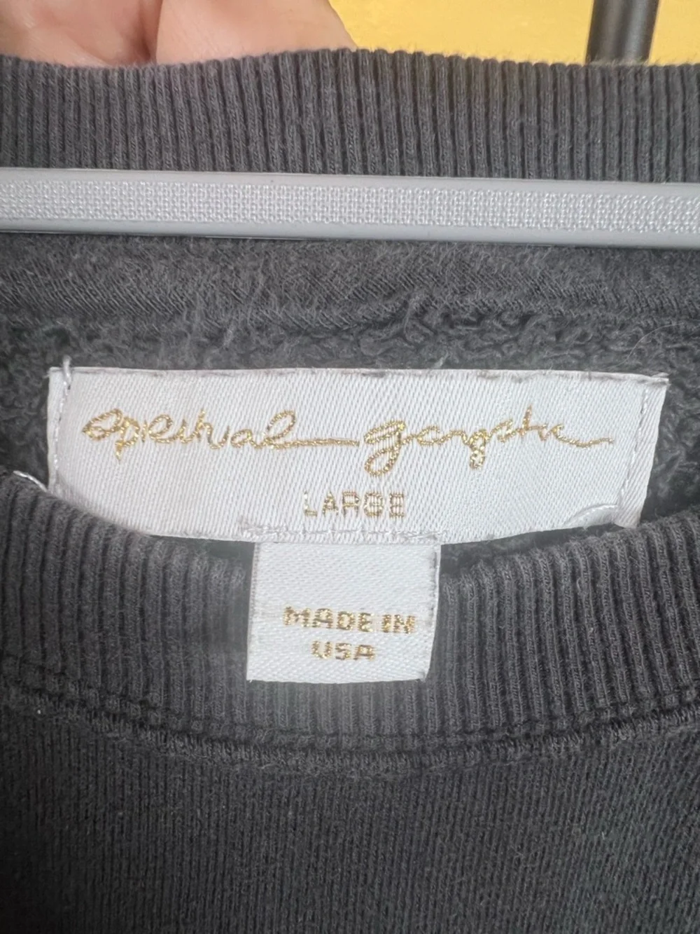 Spiritual Gangster Washed Black Graphic Crewneck Sweatshirt, size Large